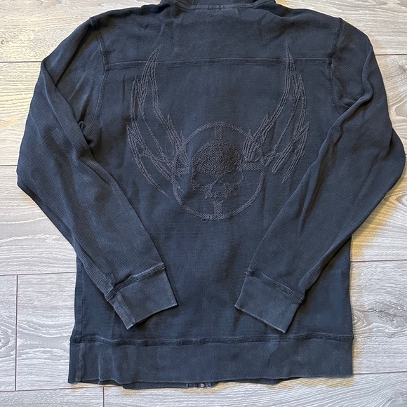 Harley-Davidson Embroidered Thermal Faded Zip-Up Hoodie - Picture 2 of 5